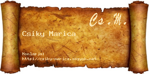 Csiky Marica névjegykártya